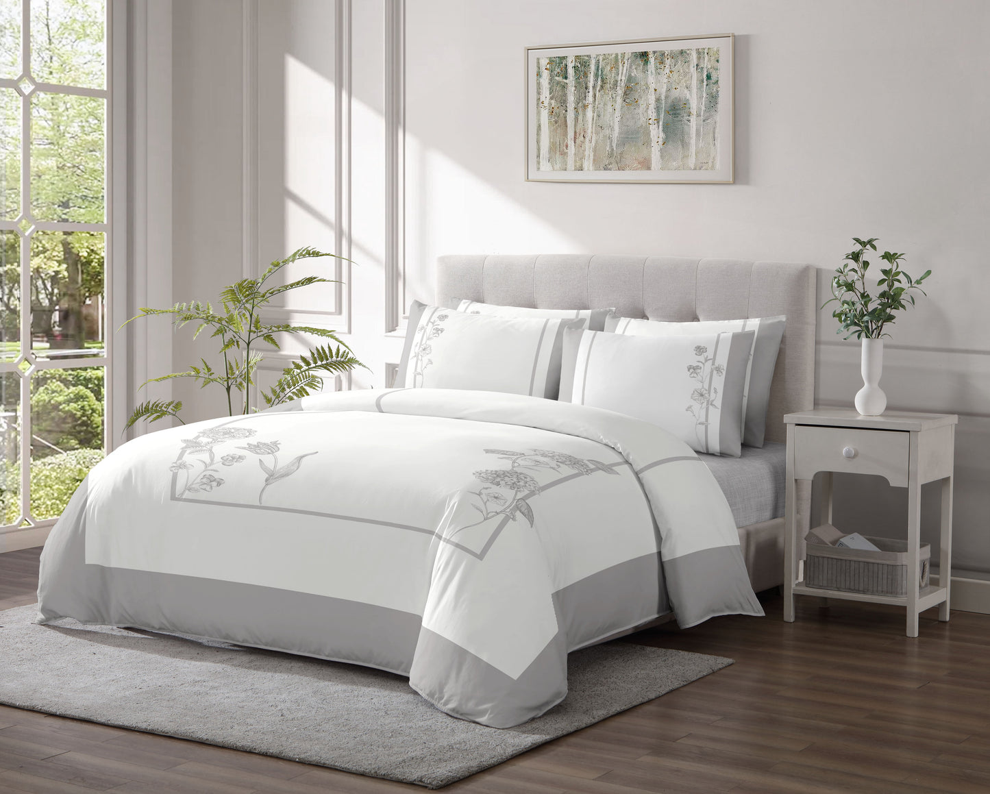 Linen Classique 300TC Hannah Grey Duvet Set