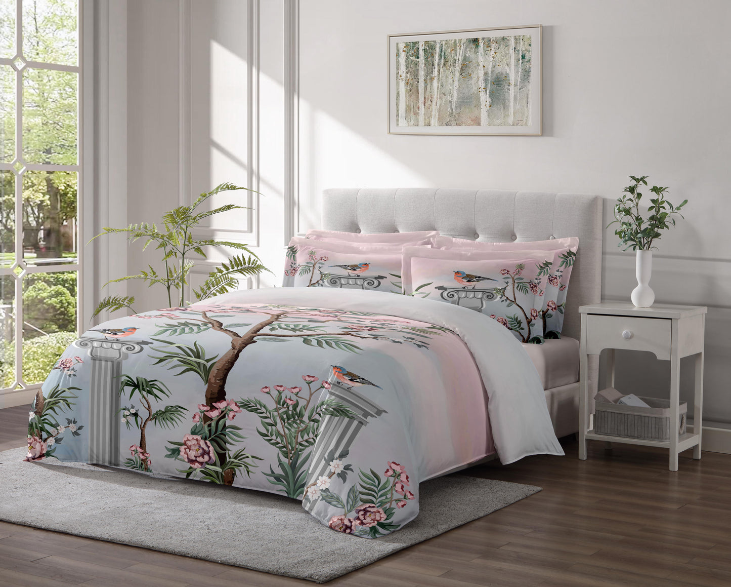 Linen Classique 320TC Dawning Birds Duvet Set