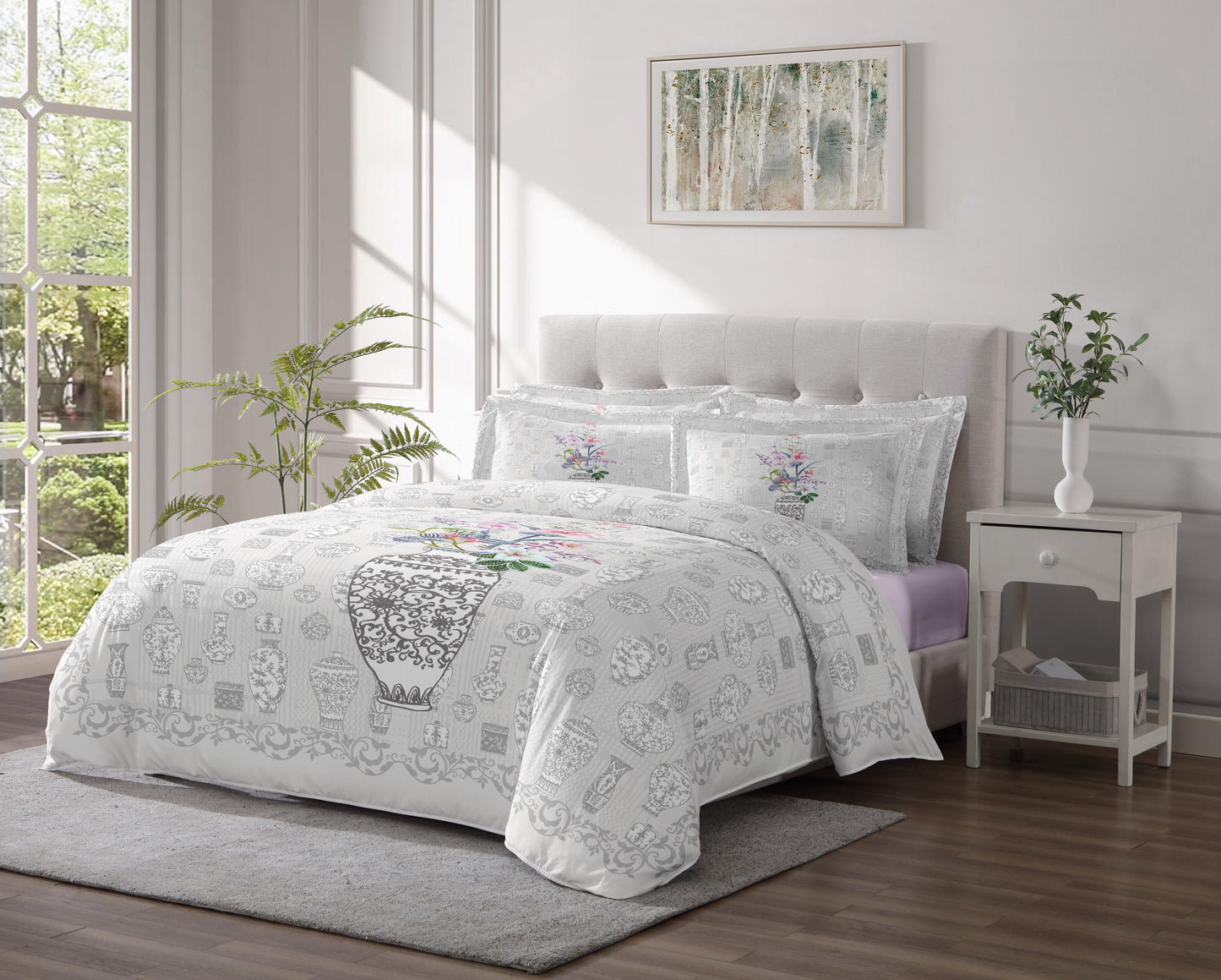 Linen Classique 320TC Floral Arrangement Duvet Set