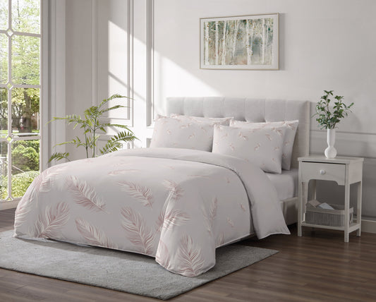 Linen Classique 300TC Feathers Mauve Duvet Set