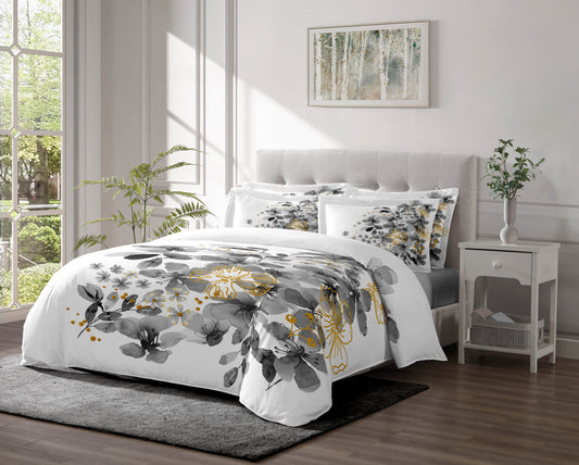 Linen Classique 320TC Flower Panel Duvet Set