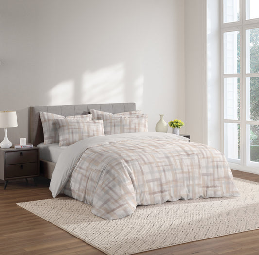 Linen Classique Cotton Jersey Hazy Stripes Duvet Set