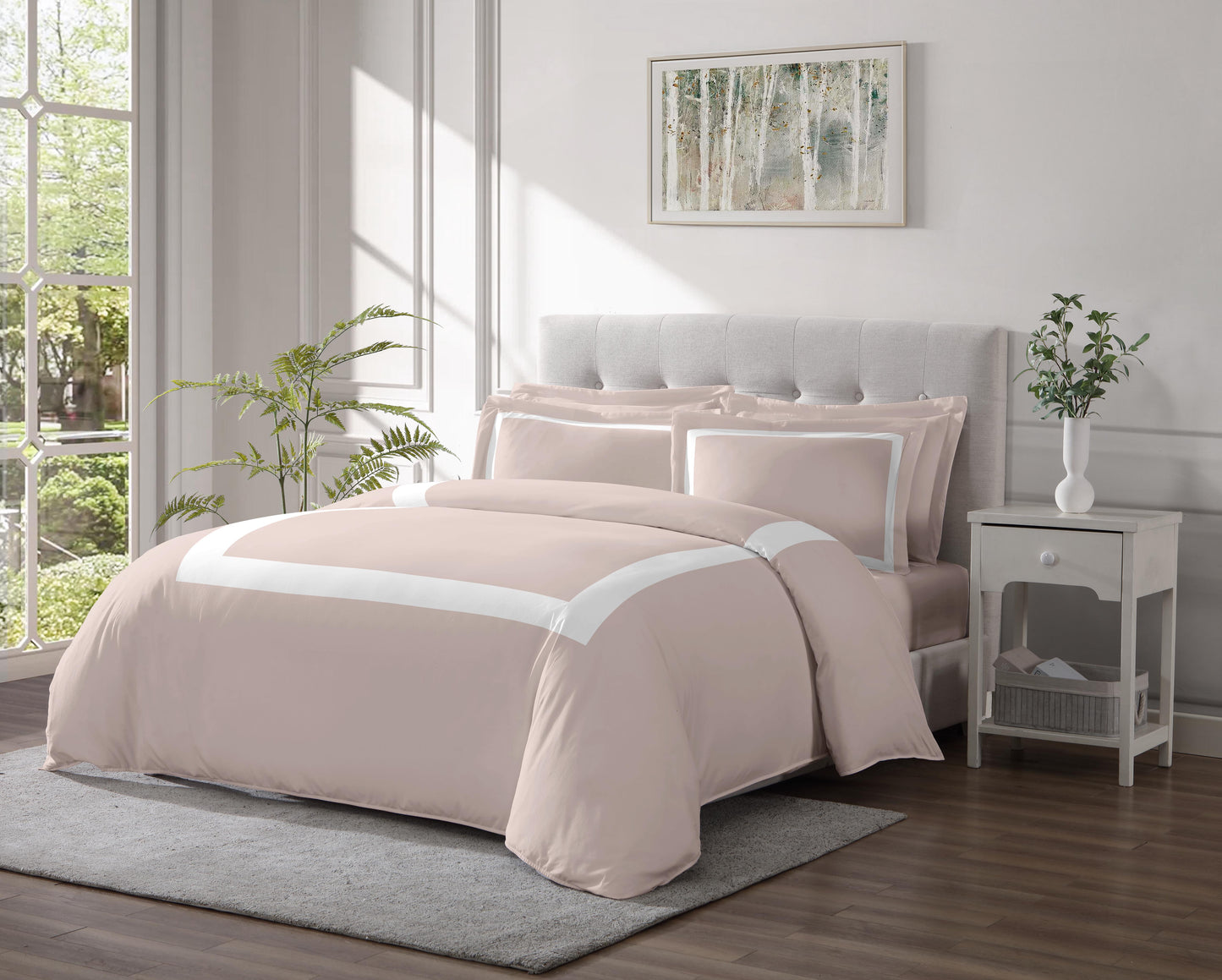 Linen Classique 320TC Hotel Style Soft Pink Duvet Set