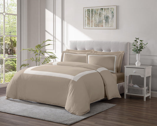 Linen Classique 320TC Hotel Style Taupe Duvet Set