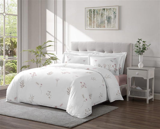 Linen Classique 300TC Wild Flowers White Duvet Set