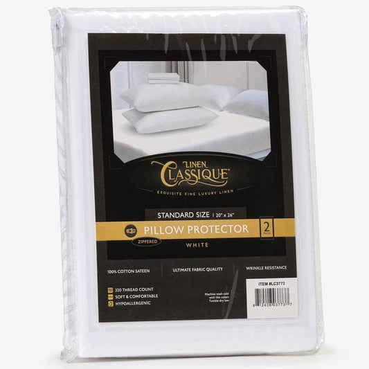 Linen Classique 320TC Sateen Zippered Pillow Protectors